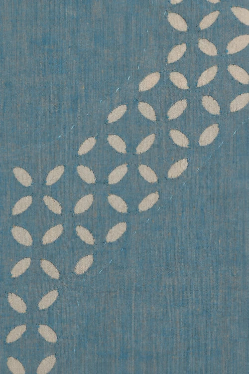 Pratibimb "Tara Turquoise South Cotton Zari Mangalgiri Border" Unstitched Suit Set