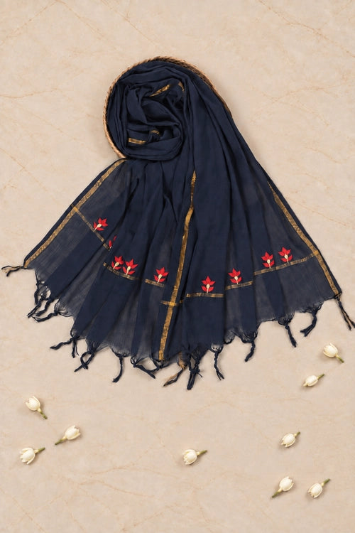 Pratibimb "Aaina Jade Slub Cotton Mirrorwork" Unstitched Suit Set