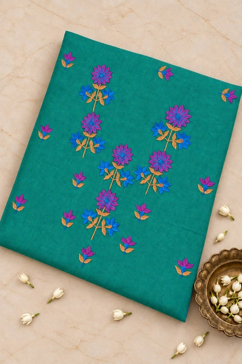 Pratibimb "Phoolwari  South Cotton Hand Embroidered" Unstitched Suit Set