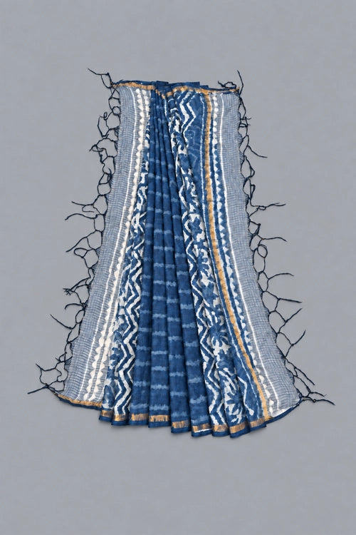 Pratibimb "Neela Indigo Phool Gota Patti" Unstitched Suit Set