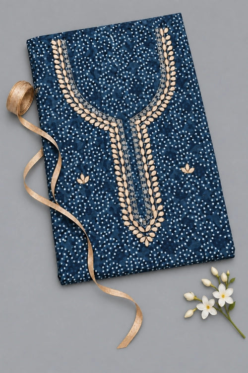Pratibimb "Neela Indigo Chakri Gota Patti" Unstitched Suit Set