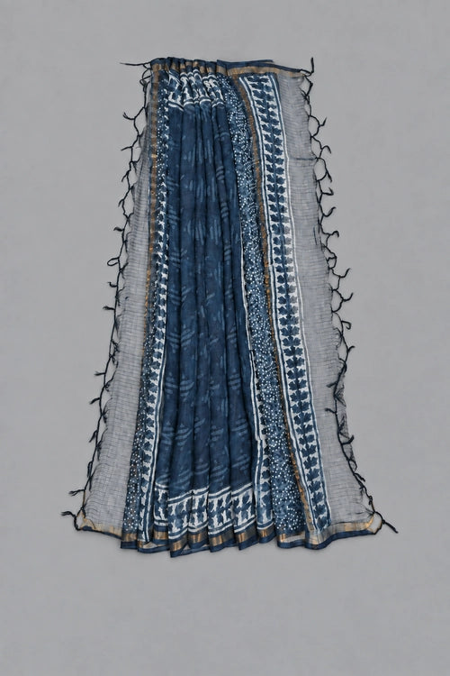 Pratibimb "Neela Indigo Chakri Gota Patti" Unstitched Suit Set