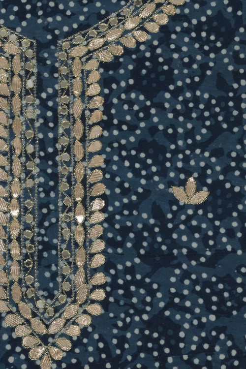 Pratibimb "Neela Indigo Chakri Gota Patti" Unstitched Suit Set