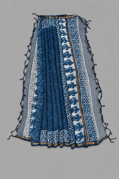 Pratibimb "Neela Indigo Ambi Gota Patti" Unstitched Suit Set