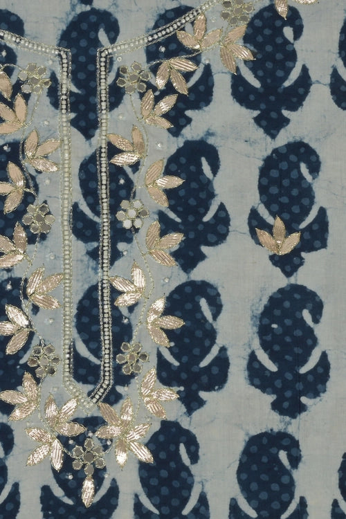 Pratibimb "Neela Indigo Ambi Gota Patti" Unstitched Suit Set