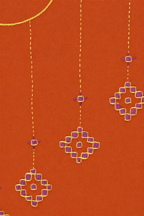 Pratibimb "Kolam Rust" Unstitched Suit Set
