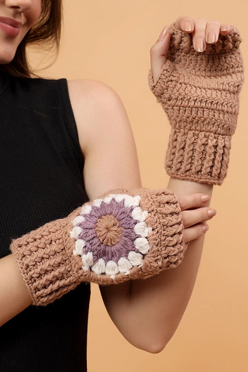 Ajoobaa "Crochet Granny Square" Fingerless Gloves