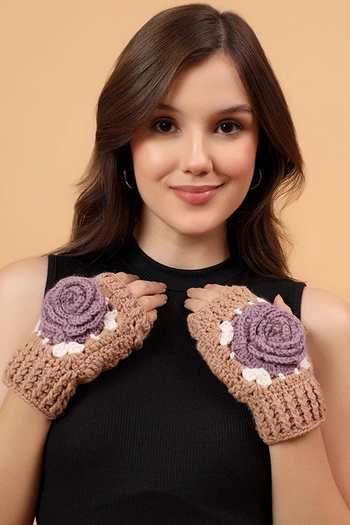 Ajoobaa "Rose" Fingerless Crochet Gloves