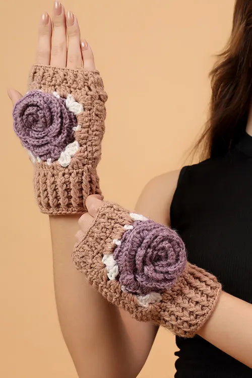 Ajoobaa "Rose" Fingerless Crochet Gloves