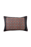 Cotton Black Hand Woven Pillow Cover With Kantha Embroidery
