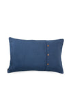 Blue Hand Woven Mashru Pillow Cover
