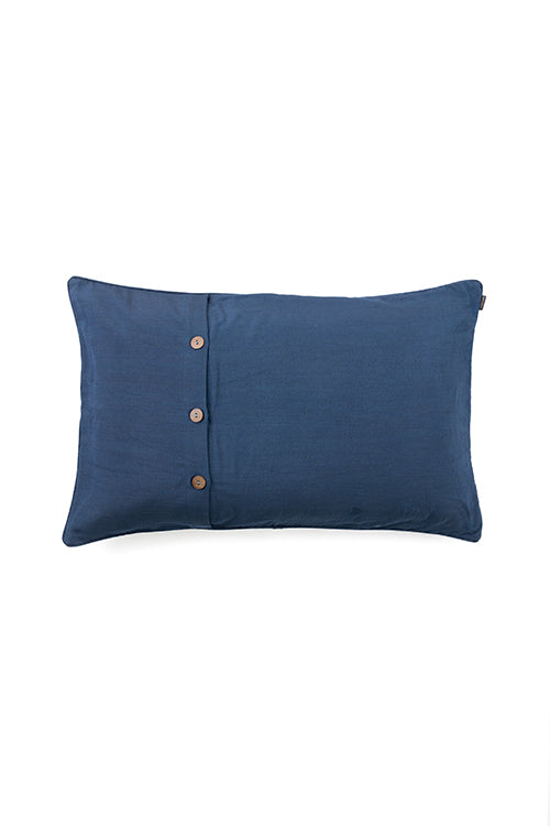 Mashru Hand Woven Blue Pillow Cover