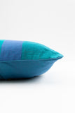 Cotton Teal Blue Hand Woven Pillow Cover