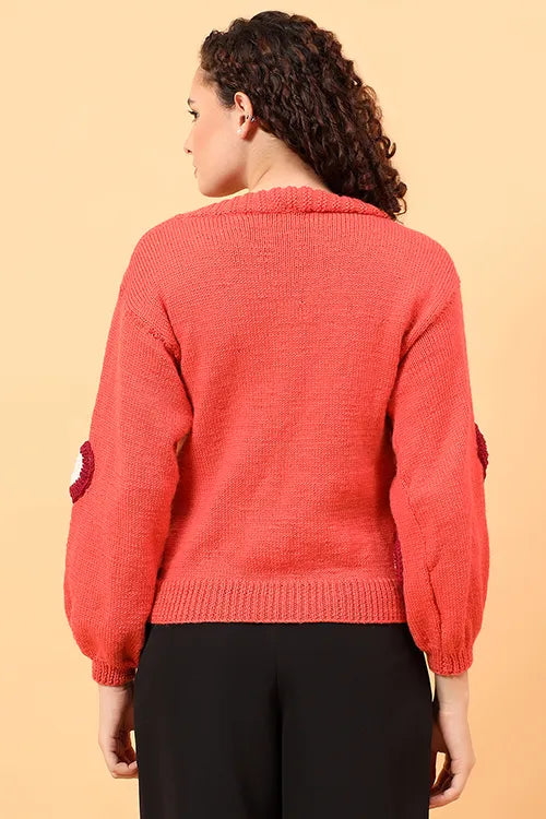 Ajoobaa "Heart Applique" Merino Cardigan