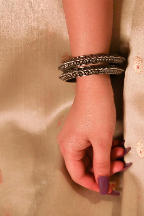 India Craft House Exclusive Pure Silver Traditional Maharashtrian Kangans - Koyari Tode