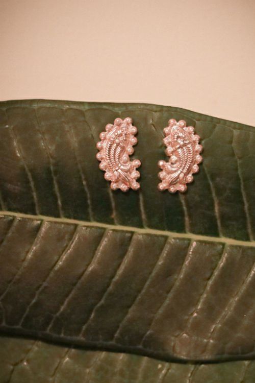 India Craft House Pure Silver Maharashtrian Masoli Earrings