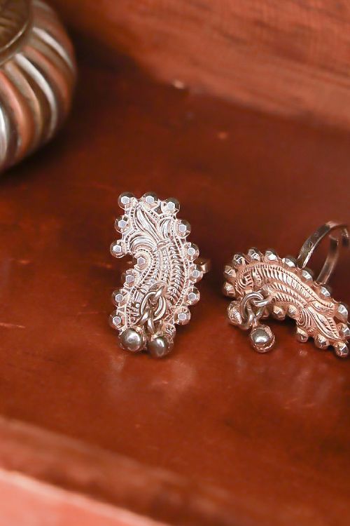ICH Pure Silver Traditional Maharashtrian Masoli Toe Rings - (Set Of 2)