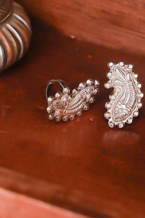 India Craft House Pure Silver  Traditional Maharashtrian Masoli Toe Rings - (Set Of 2)