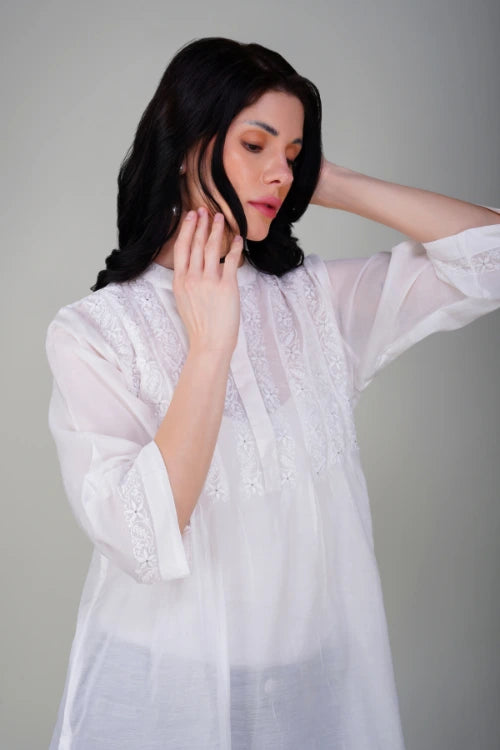 Phae Mia Top In Pearl White