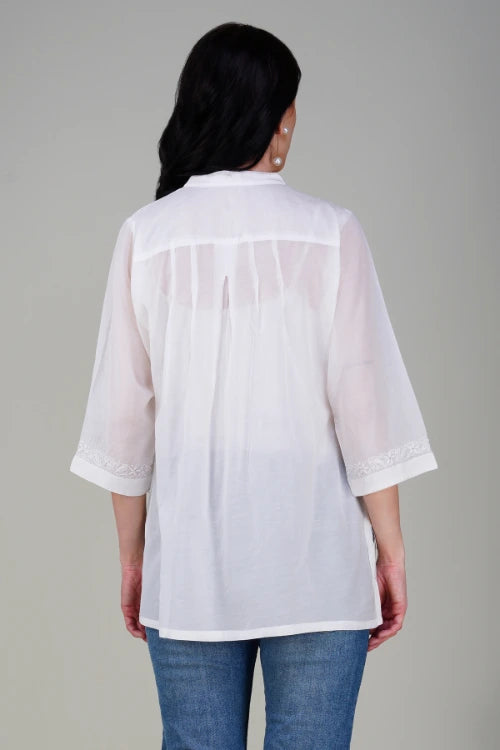 Phae Mia Top In Pearl White