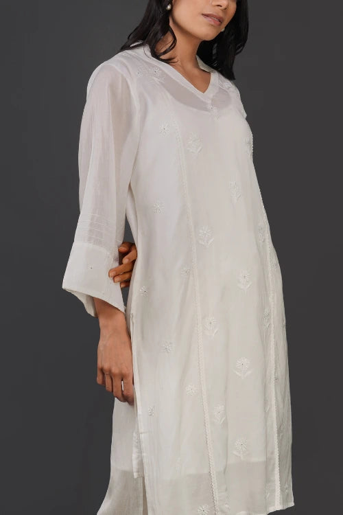 Phae Grace Pearl White Kurta