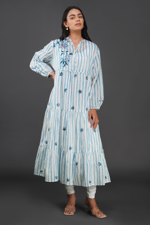 Phae Anya Dress In Cotton Mulmul