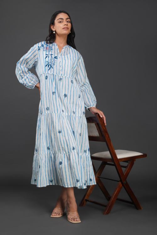 Phae Anya Dress In Cotton Mulmul