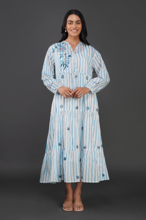 Phae Anya Dress In Cotton Mulmul