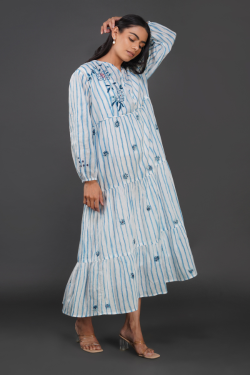 Phae Anya Dress In Cotton Mulmul