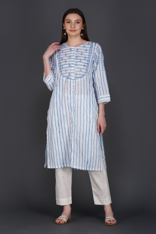 Phae Alina Kurta In Cotton Stripe