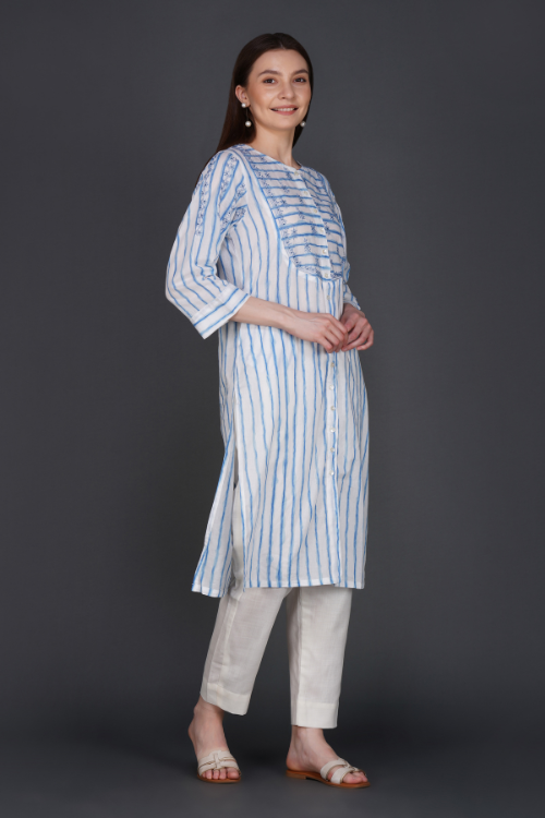 Phae Alina Kurta In Cotton Stripe