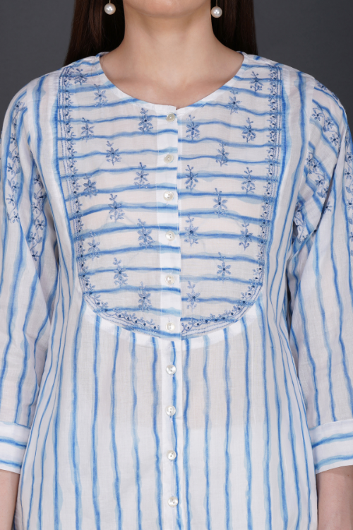 Phae Alina Kurta In Cotton Stripe