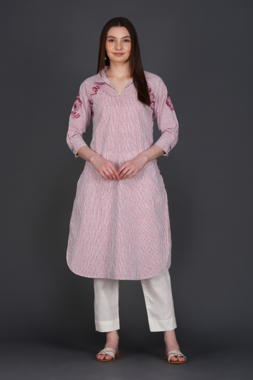 Phae Falak Cotton Kurta In Stripe