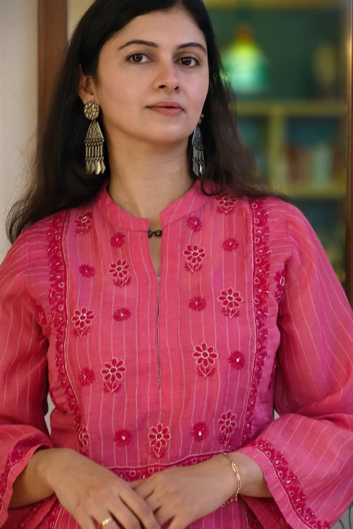 Phae Aaravi Co-Ord Set In Ruby Pink