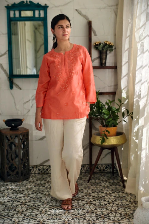 Phae Shreya Top In Pastel Coral