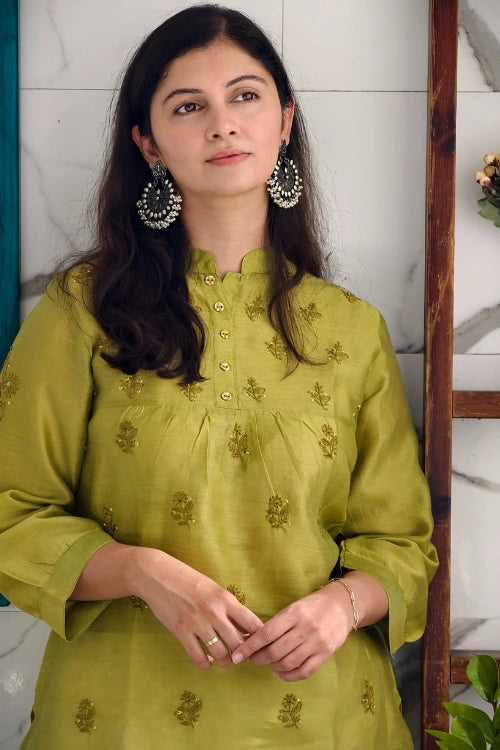 Phae Nisha Peridot Green Top