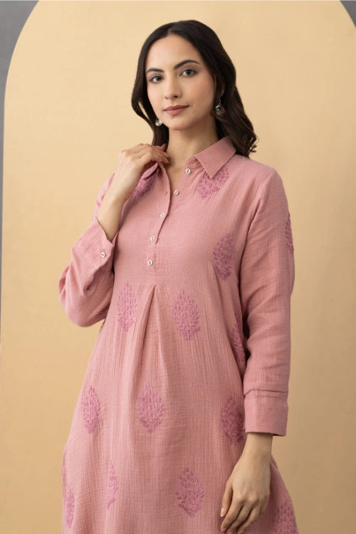 Phae Daisy Cord Set In Cotton Crinkle