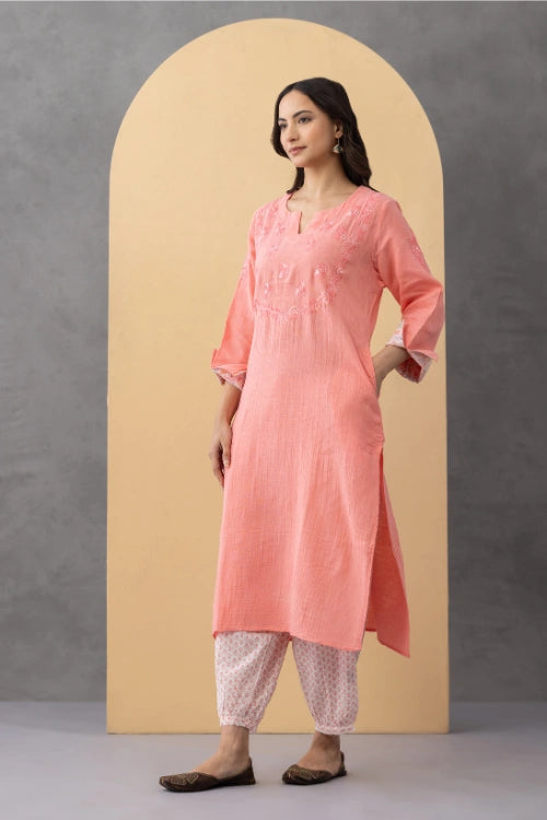 Phae Ziinia Kurta In Crinkle Cotton