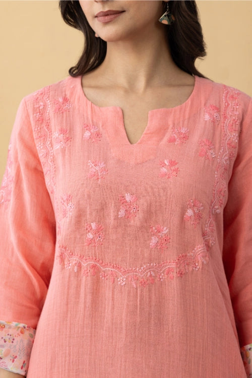 Phae Ziinia Kurta In Crinkle Cotton
