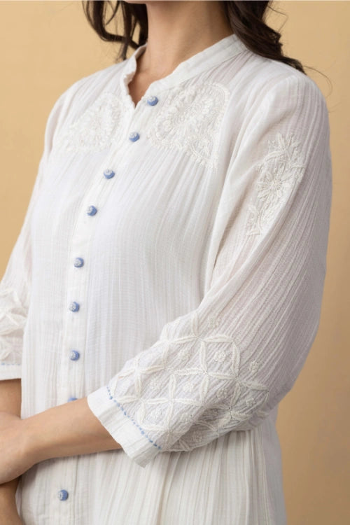 Phae Iris Kurta In Crinkle Cotton