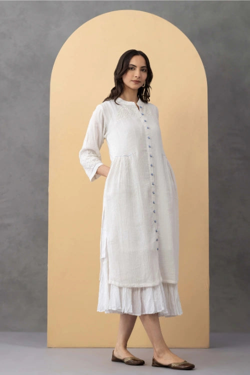 Phae Iris Kurta In Crinkle Cotton