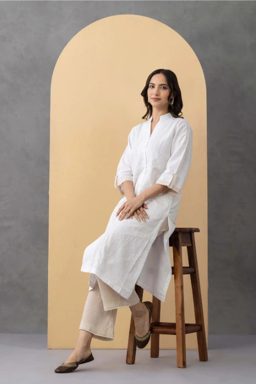 Phae Carnation Kurta In Linen