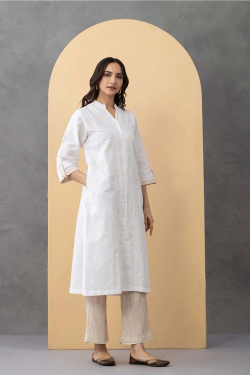 Phae Carnation Kurta In Linen