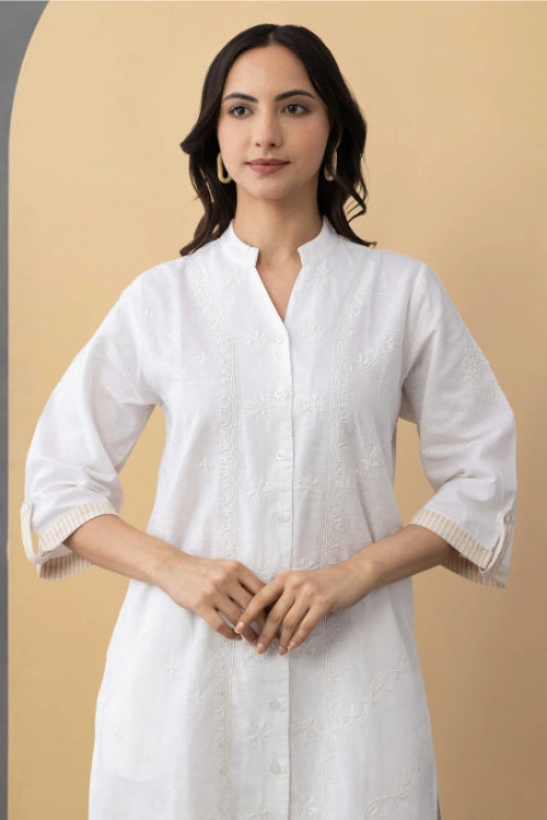 Phae Carnation Kurta In Linen
