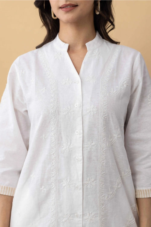 Phae Carnation Kurta In Linen