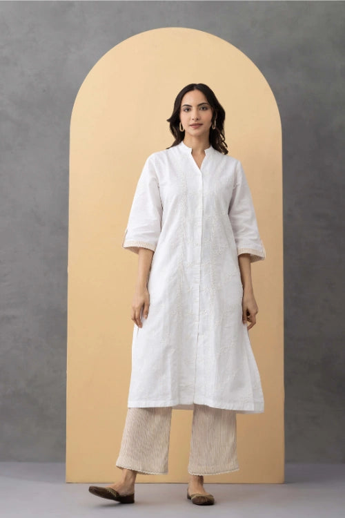 Phae Carnation Kurta In Linen