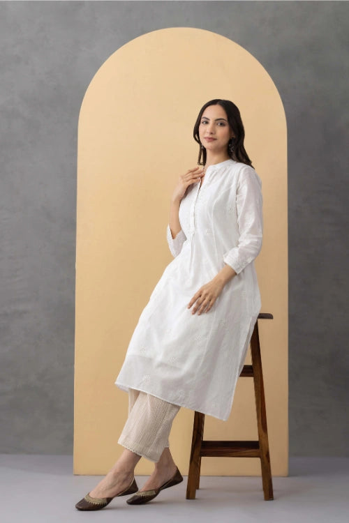 Phae Orchid Kurta In Cotton Mulmul