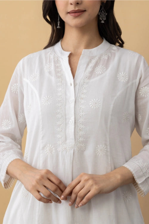 Phae Orchid Kurta In Cotton Mulmul