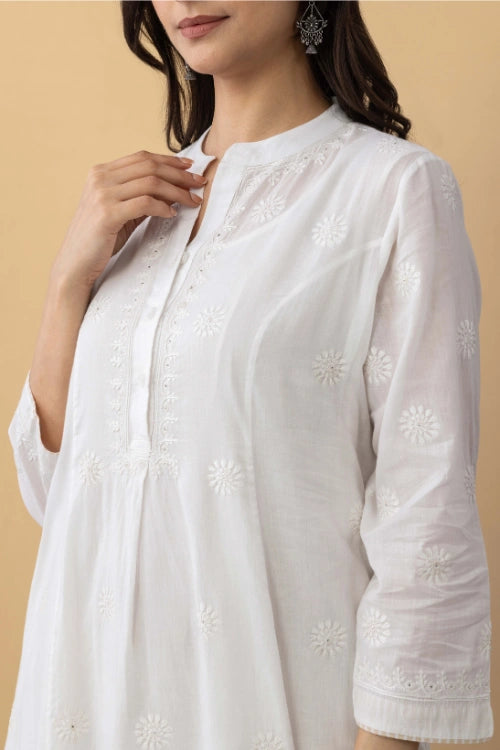 Phae Orchid Kurta In Cotton Mulmul