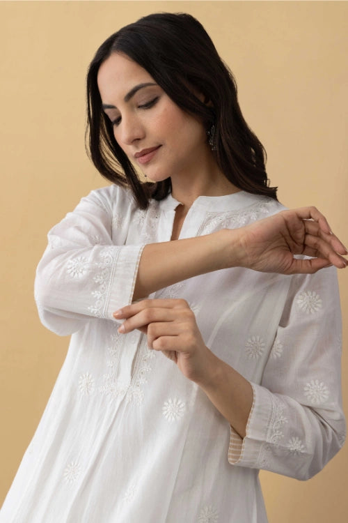 Phae Orchid Kurta In Cotton Mulmul